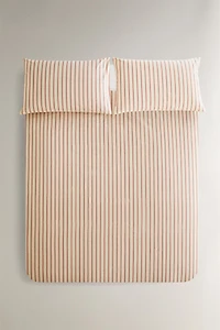 HOUSSE DE COUETTE PERCALE COTON RAYURES (300 FILS