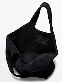 Sac shopper medium en croûte de cuir