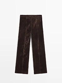 Flare fit high-waist flocked jeans