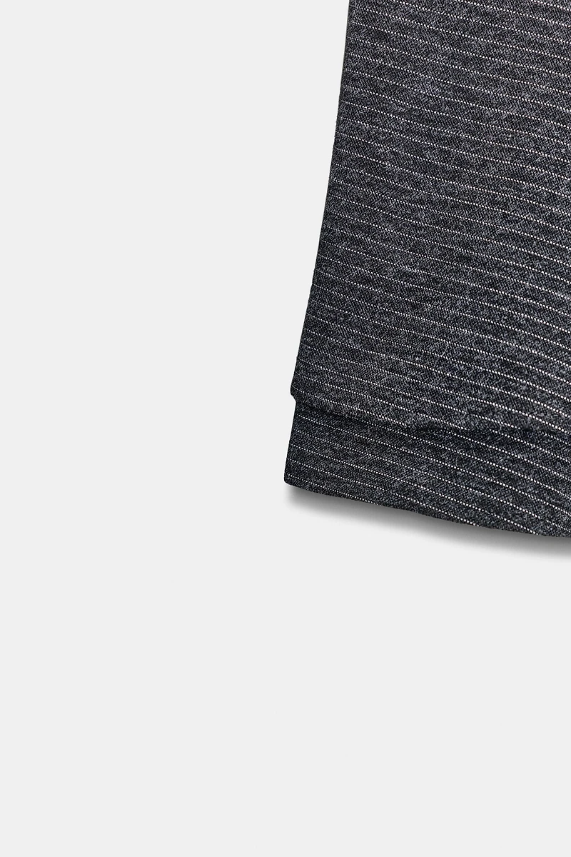 PINSTRIPE RUFFLED MINI SKIRT