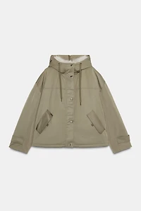 FAUX FUR HOODED SHORT PARKA