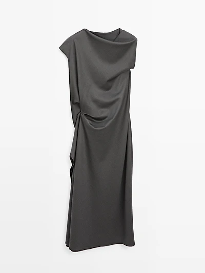 Long dress with neck detail - LIMITED