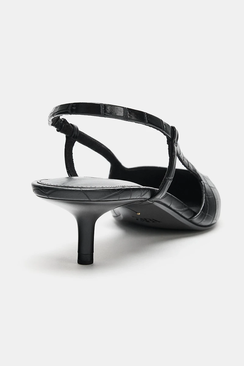 CHAUSSURES À TALONS OUVERTES L'ARRIÈRE AVEC RELIEF