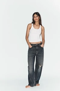 TRF MID-RISE BAGGY BALLOON JEANS