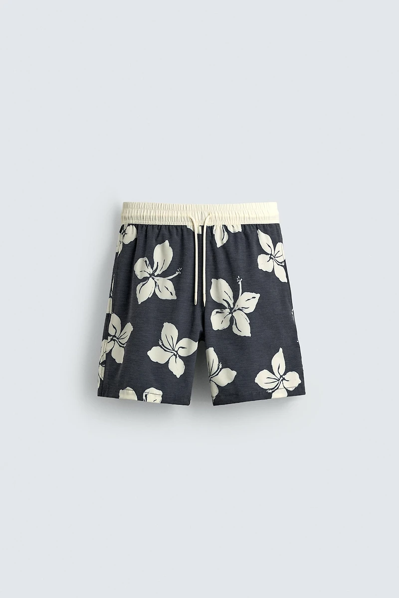 LONG HIBISCUS PRINT SWIMSUIT