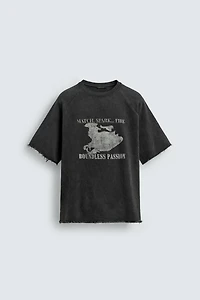 WASHED SWEATSHIRT WITH CONTRAST PRINT