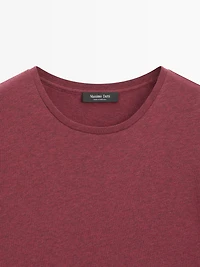 Lightweight short sleeve cotton melange T-shirt