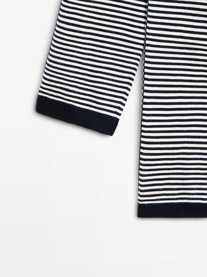 Pull en maille à rayures 100 % coton