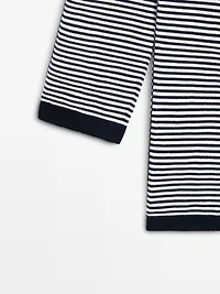 Pull en maille à rayures 100 % coton