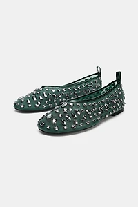 SHINY MESH BALLET FLATS