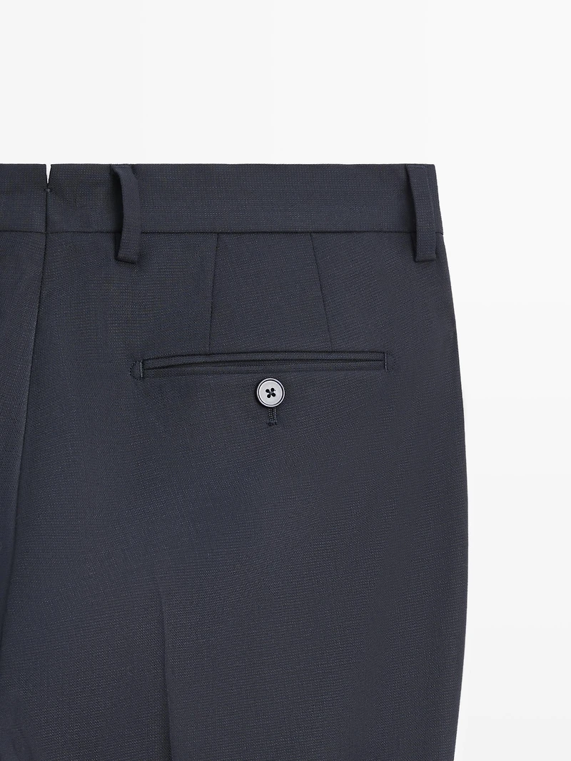 Cool wool blend suit trousers