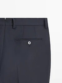Cool wool blend suit trousers