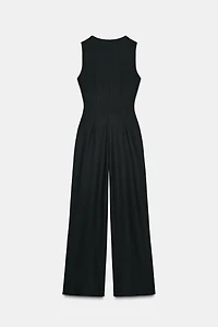LONG CREPE VEST JUMPSUIT