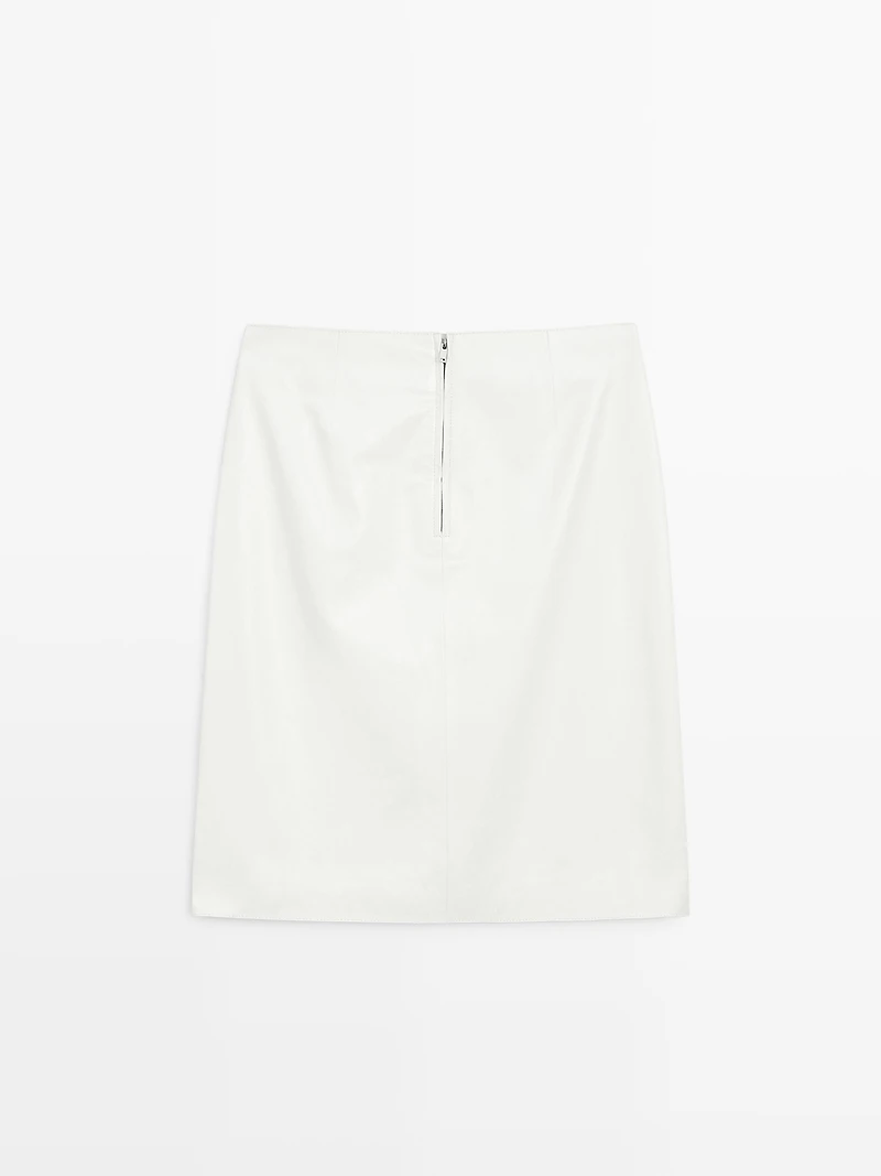 Nappa leather midi skirt