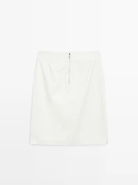 Nappa leather midi skirt