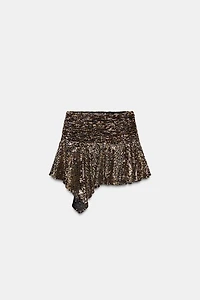 ASYMMETRIC SEQUIN SKORT