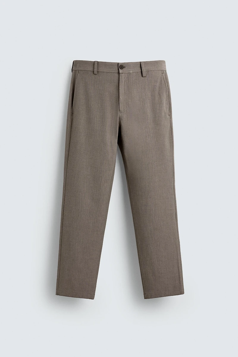 TEXTURED STRETCH PANTS