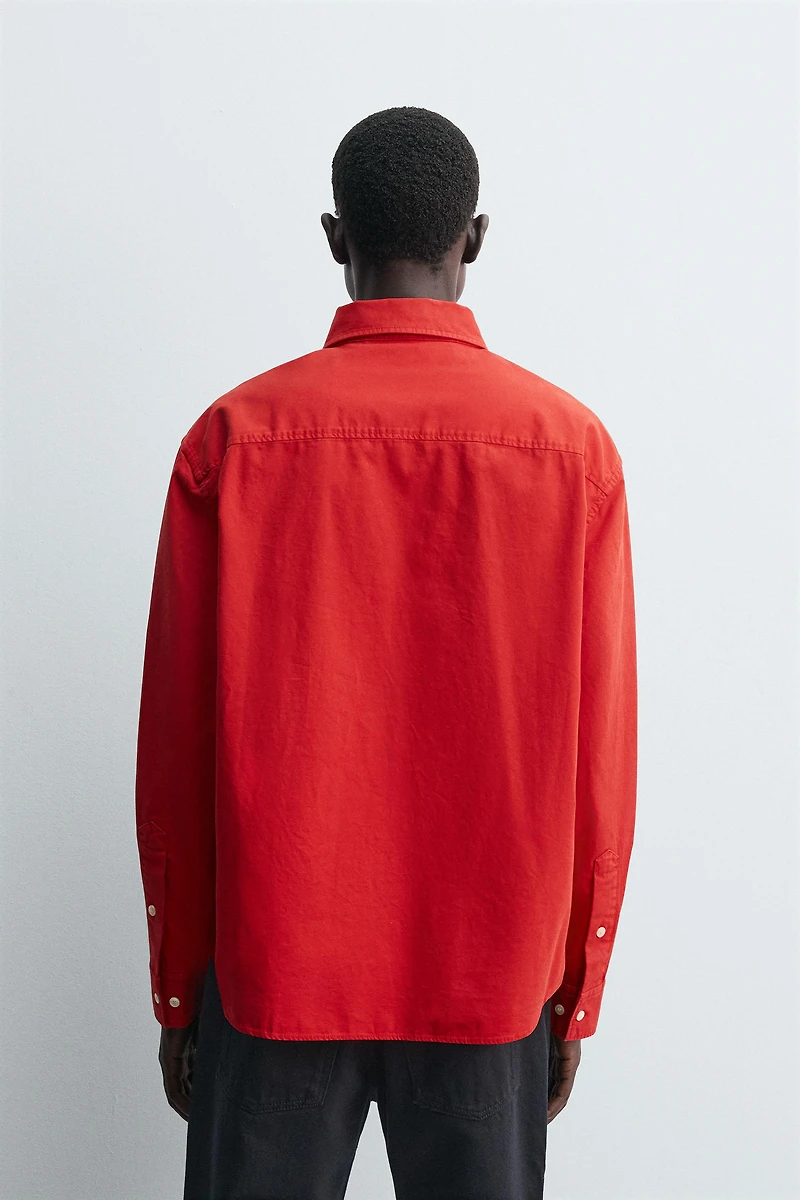 RELAXED FIT COMPACT COTTON SHIRT