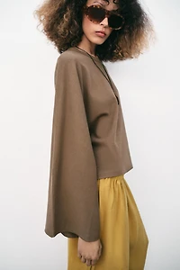 COTTON WIDE-SLEEVE T-SHIRT