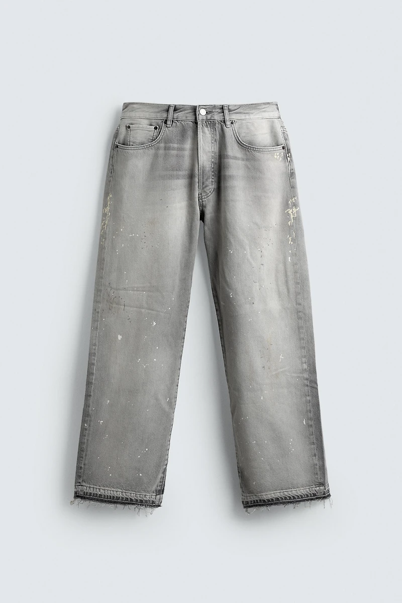 RELAXED FIT SPLATTER JEANS