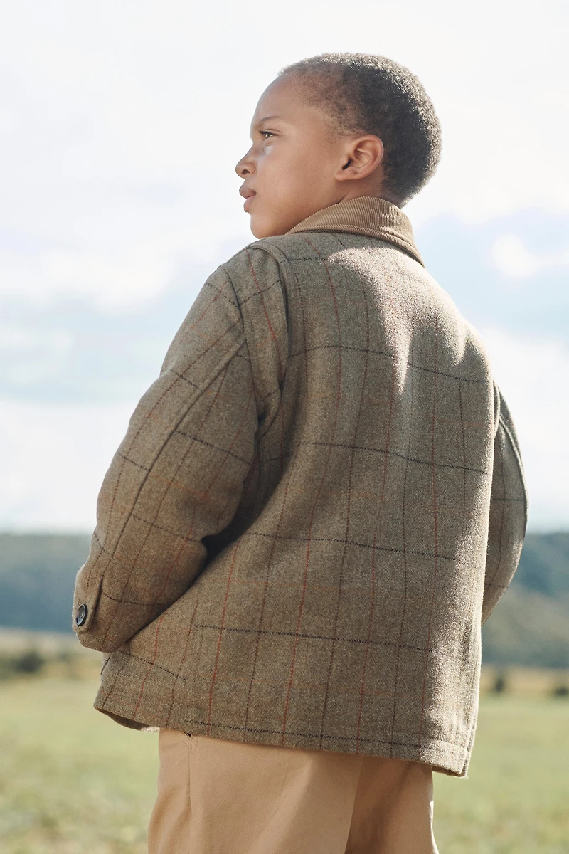 PLAID WOOL BLEND FLEECE COAT LIMITED EDITION