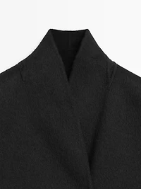 Wool blend high neck coat