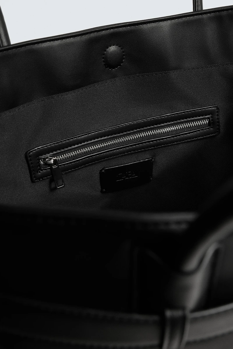 BELT DETAIL SHOPPER BAG