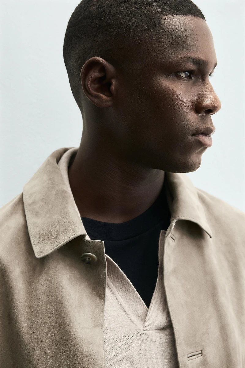 VESTE EN CUIR DAIM