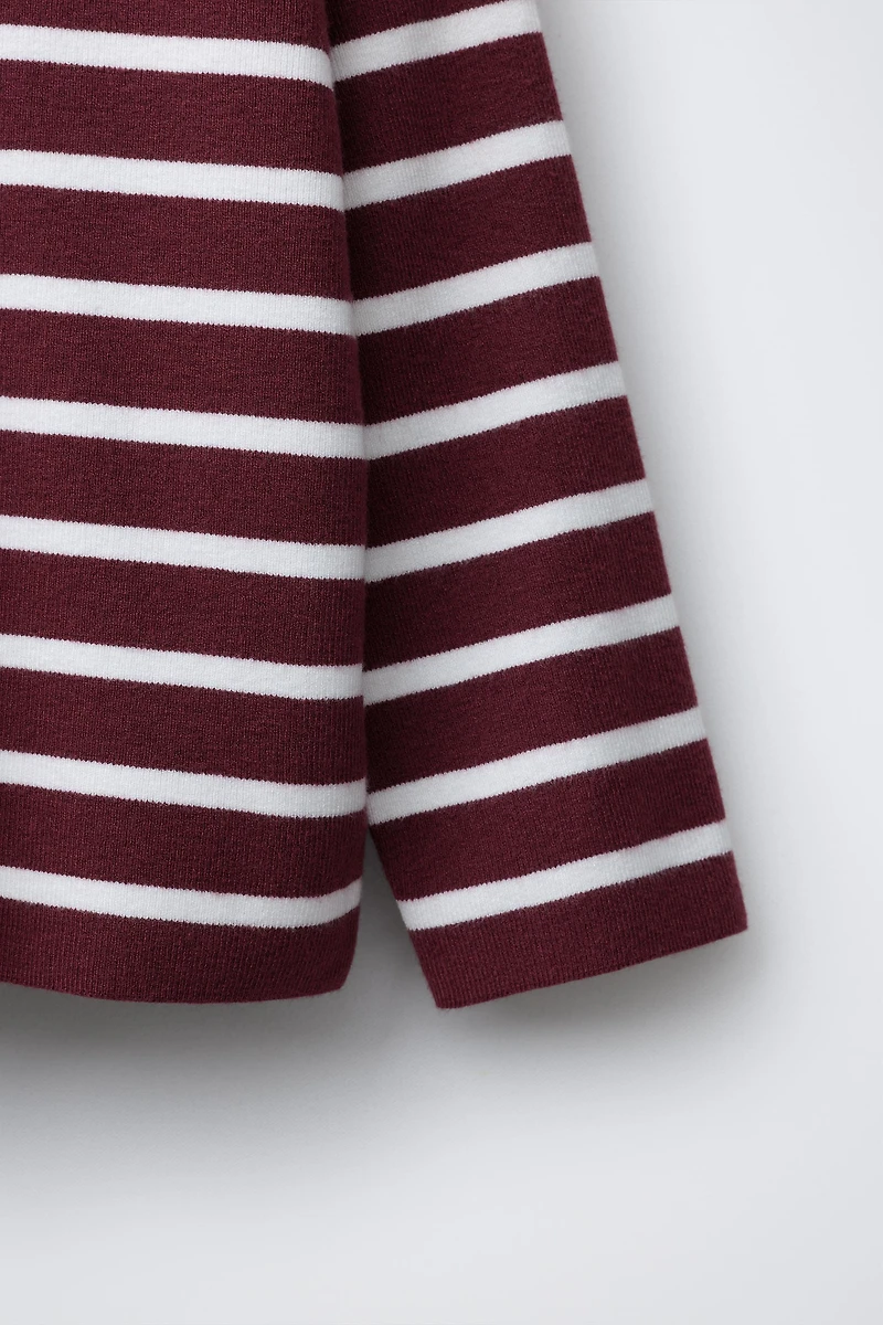 T-SHIRT EN MAILLE À RAYURES