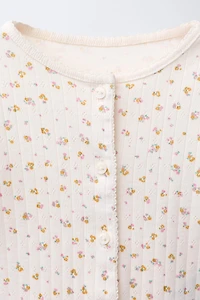 FLORAL PRINT CARDIGAN, BODYSUIT & LEGGING SET