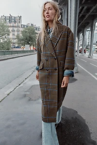MANTEAU OVERSIZE À CARREAUX
