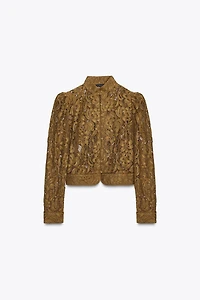 ZW COLLECTION LACE JACKET WITH BALLOON SLEEVES