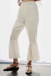 COMBINATION LACE FLORAL EMBROIDERED PANTS