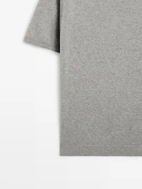 T-shirt en maille chinée à manches courtes