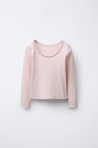 JEWELED RIB T-SHIRT