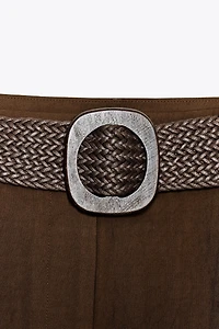 PLEATED BELT SHORTS