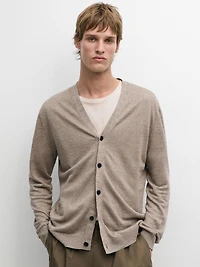 Cardigan en maille de lin à boutons