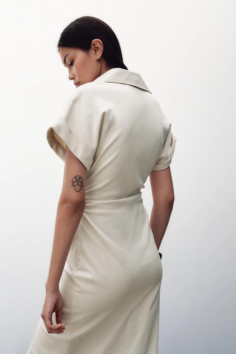 ROBE MIDI PLIS TAILLE