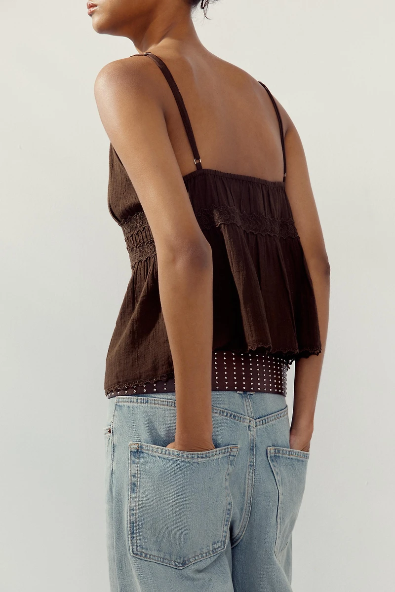 LACE CHIFFON TOP