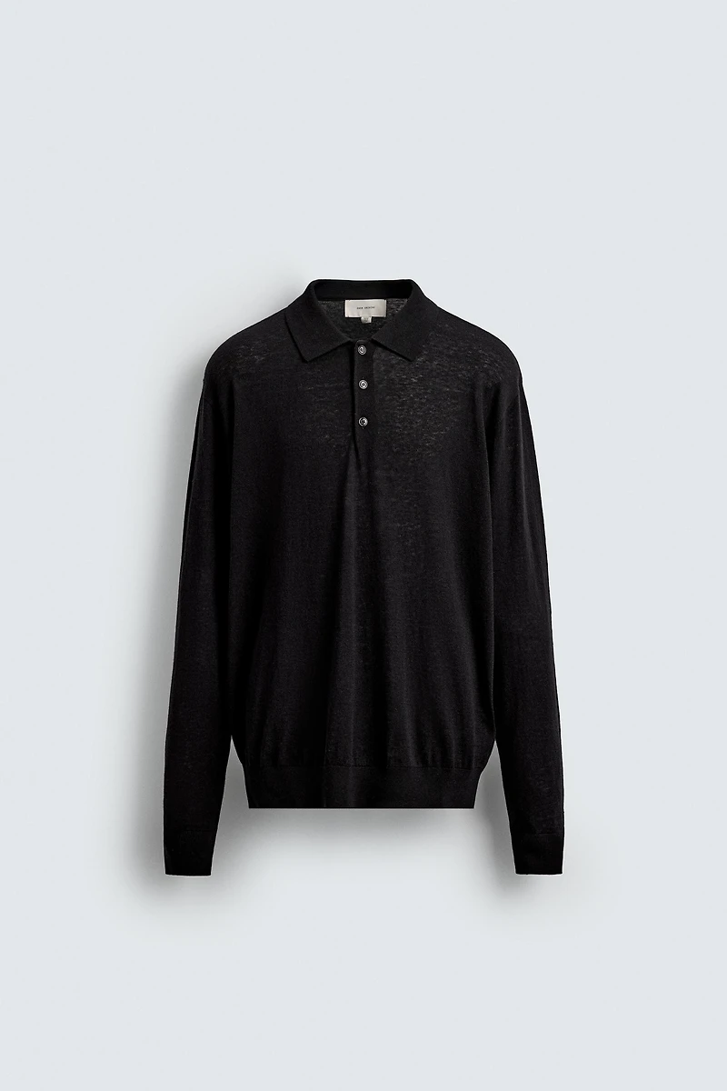 POLO EN MAILLE DE COTON ET LAINE