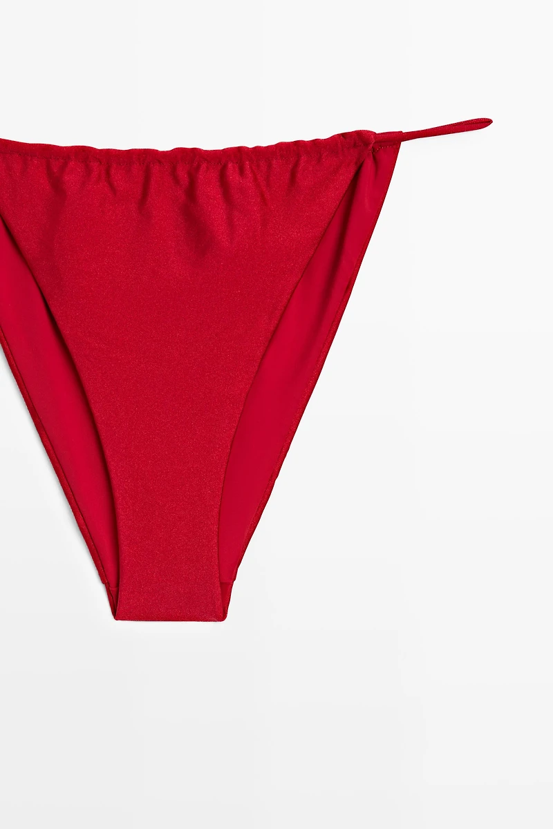 Shimmer side-tie bikini bottoms