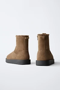 LINED LEATHER ANKLE BOOTS