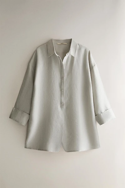 BUTTONED LINEN JUMPSUIT