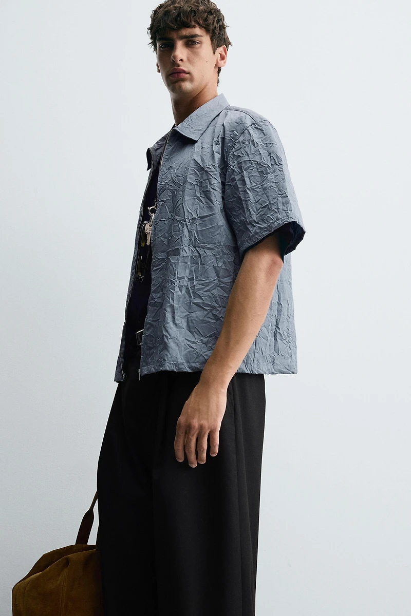 CHEMISE EFFET FROISSÉ FERMETURE ÉCLAIR