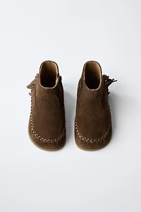 FRINGED LEATHER BOOTS