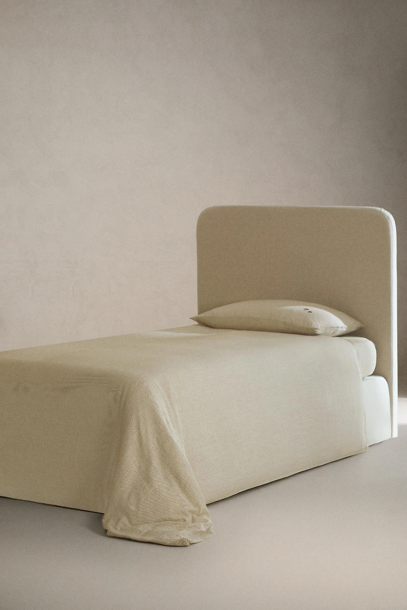 CHILDREN'S MUSLIN STRIPED FITTED SHEET