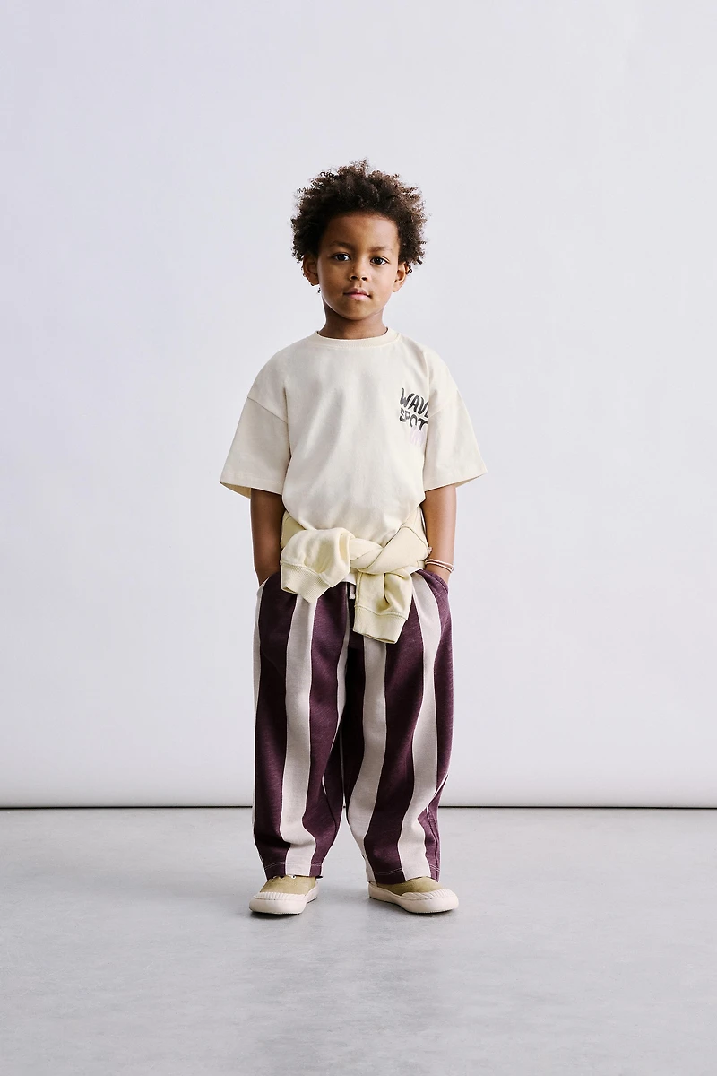PALM TREE AND SUN PRINT T-SHIRT