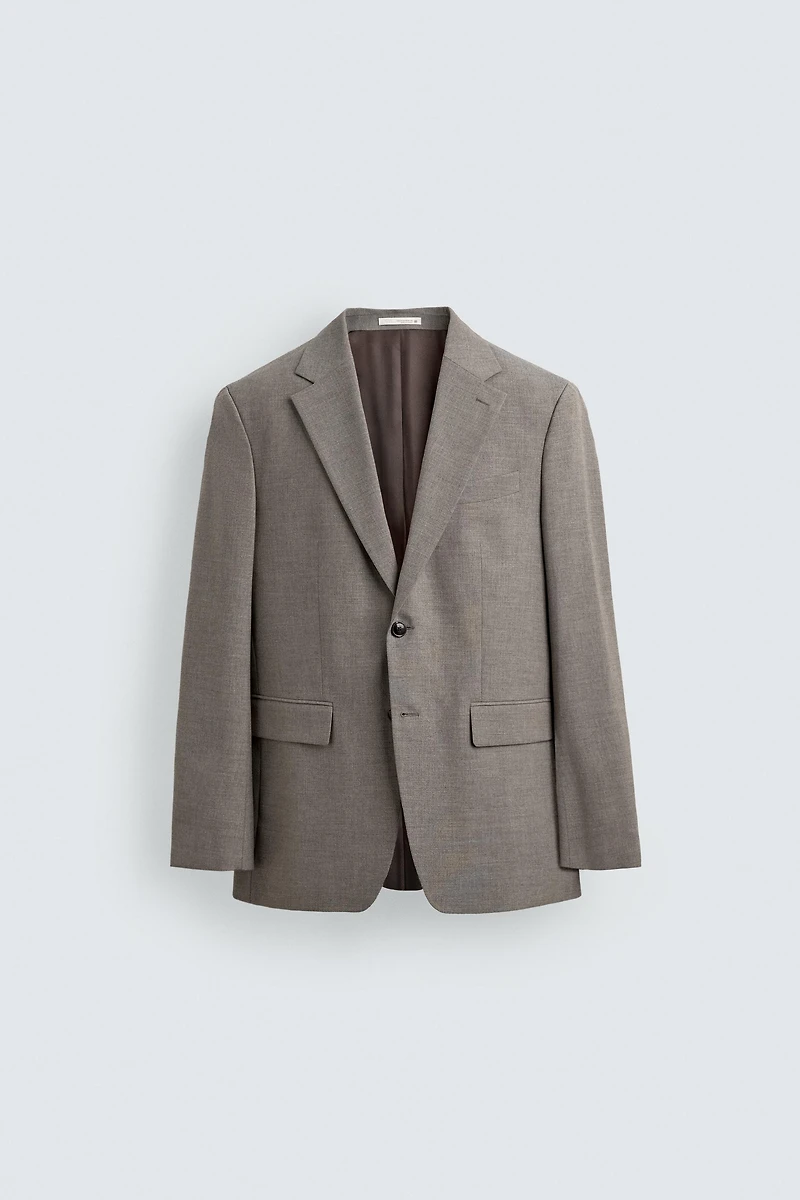 REGULAR FIT TEXTURED SUIT JACKET