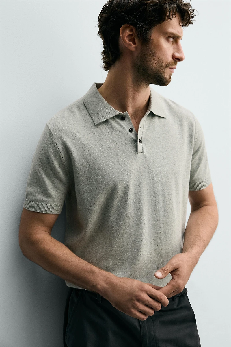 REGULAR FIT TEXTURED KNIT POLO