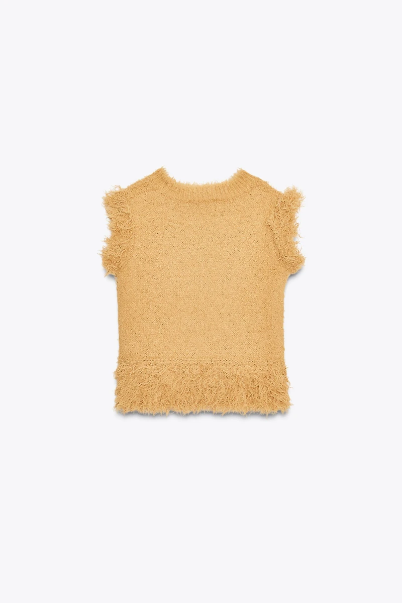 TOP EN MAILLE EFFET FOURRURE